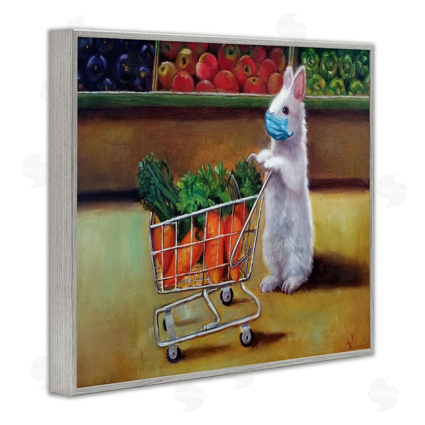Lucia Heffernan | Bunny Rabbit Carrot Shopping Face Mask Detail