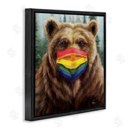 Lucia Heffernan | Brown Bear Rainbow Face Mask Forest Animal