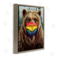 Lucia Heffernan | Brown Bear Rainbow Face Mask Forest Animal
