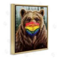 Lucia Heffernan | Brown Bear Rainbow Face Mask Forest Animal