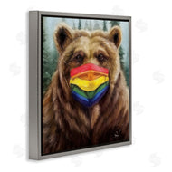 Lucia Heffernan | Brown Bear Rainbow Face Mask Forest Animal