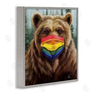Lucia Heffernan | Brown Bear Rainbow Face Mask Forest Animal