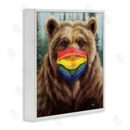 Lucia Heffernan | Brown Bear Rainbow Face Mask Forest Animal