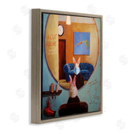 Lucia Heffernan | Rabbit At Hair Salon Funny Blue Face Mask