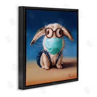 Lucia Heffernan | Baby Bunny With Glasses Modern Blue Face Mask