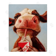 Lucia Heffernan | Baby Cow Milk Box Carton Farm Portrait