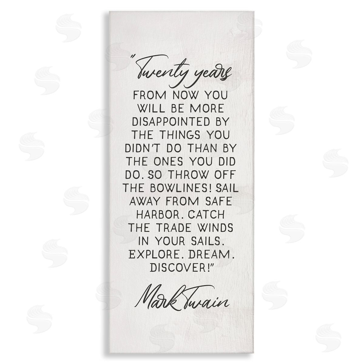 Twenty Years Twain Literary Quote Canvas Wall Art, Home Decor by Stupell Studio