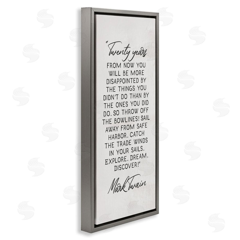 Stupell Studio | Twenty Years Twain Literary Quote