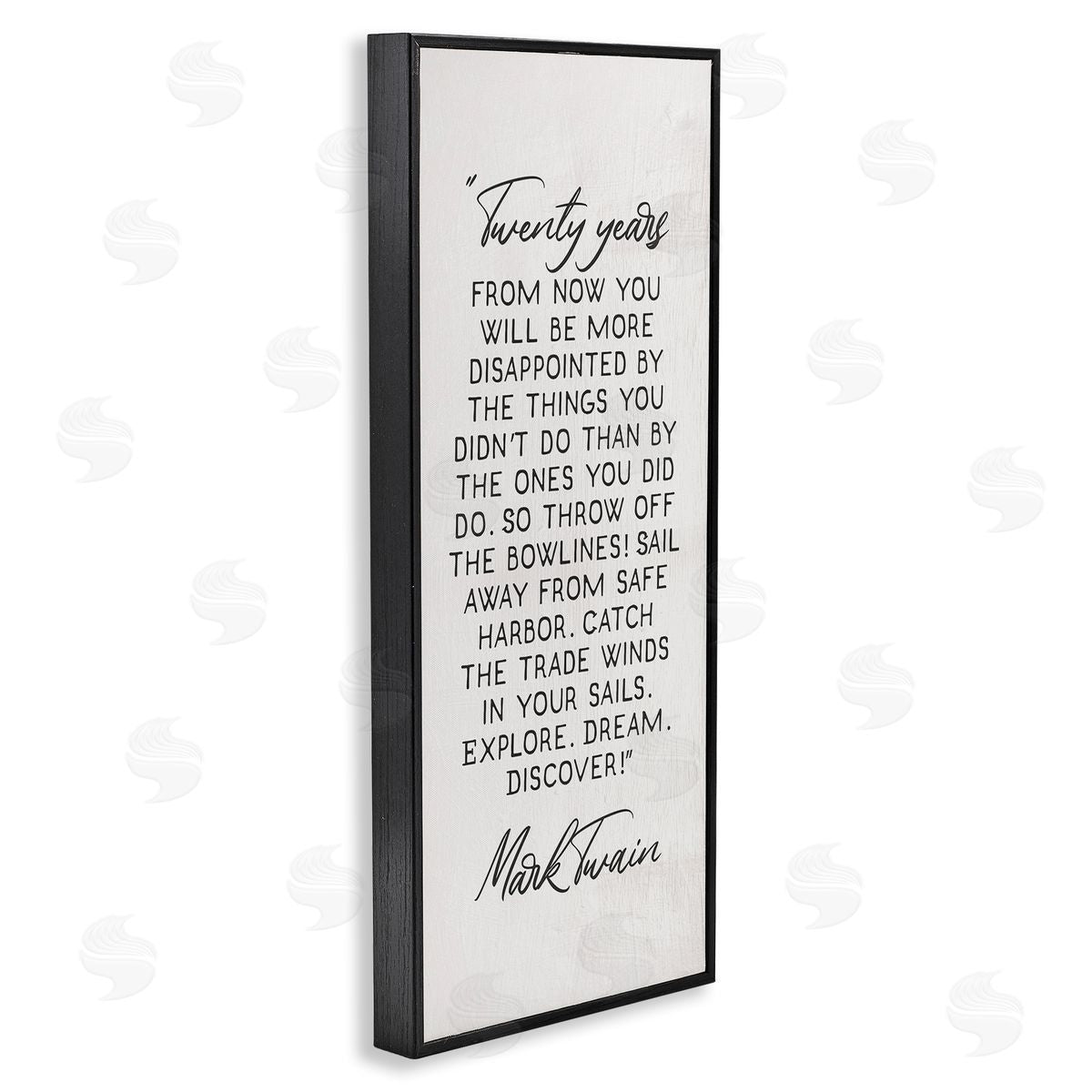 Twenty Years Twain Literary Quote Black Frame Print Wall Art, Home Decor by Stupell Studio