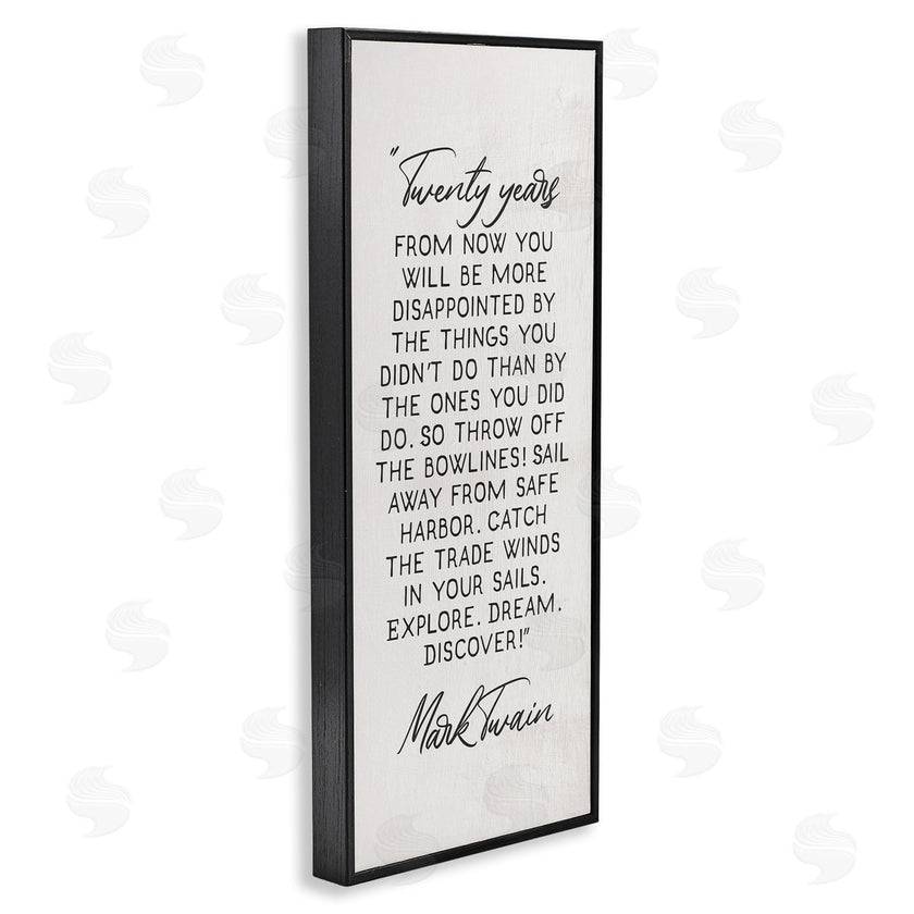 Stupell Studio | Twenty Years Twain Literary Quote