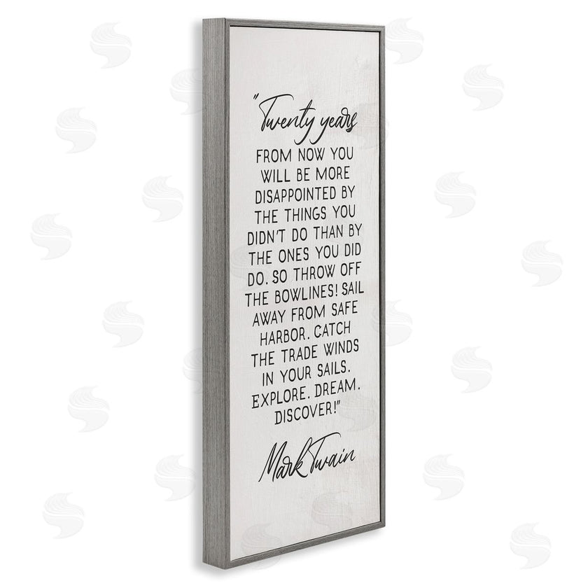Stupell Studio | Twenty Years Twain Literary Quote