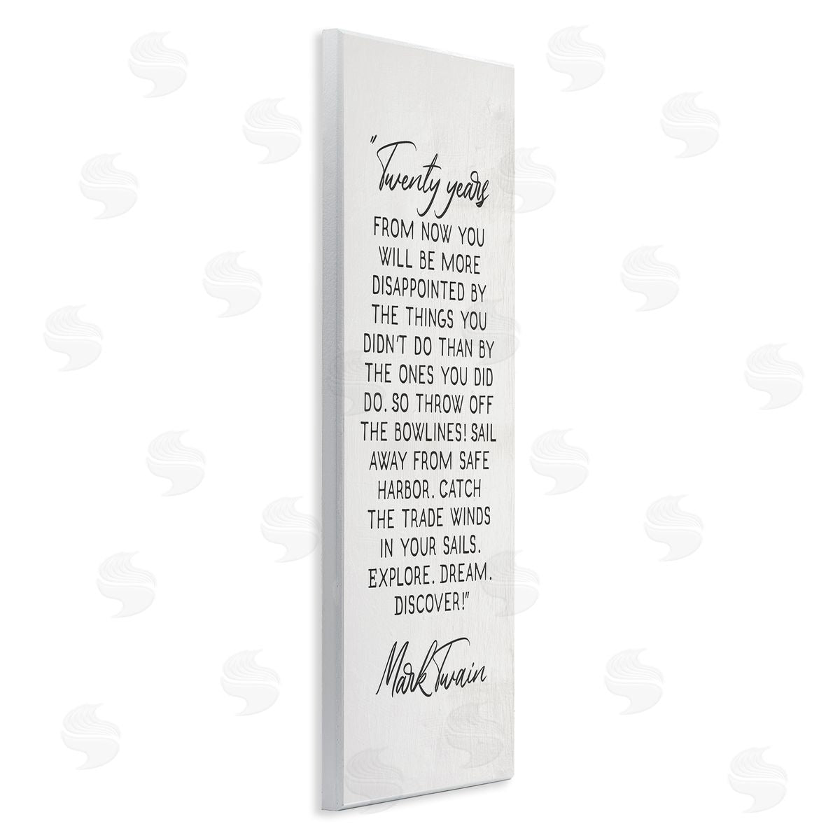 Twenty Years Twain Literary Quote Wood Plaque Wall Art, Home Decor by Stupell Studio
