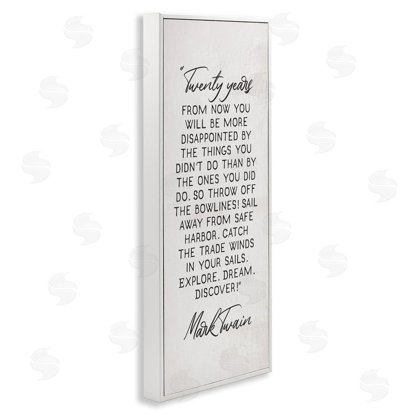 Stupell Studio | Twenty Years Twain Literary Quote