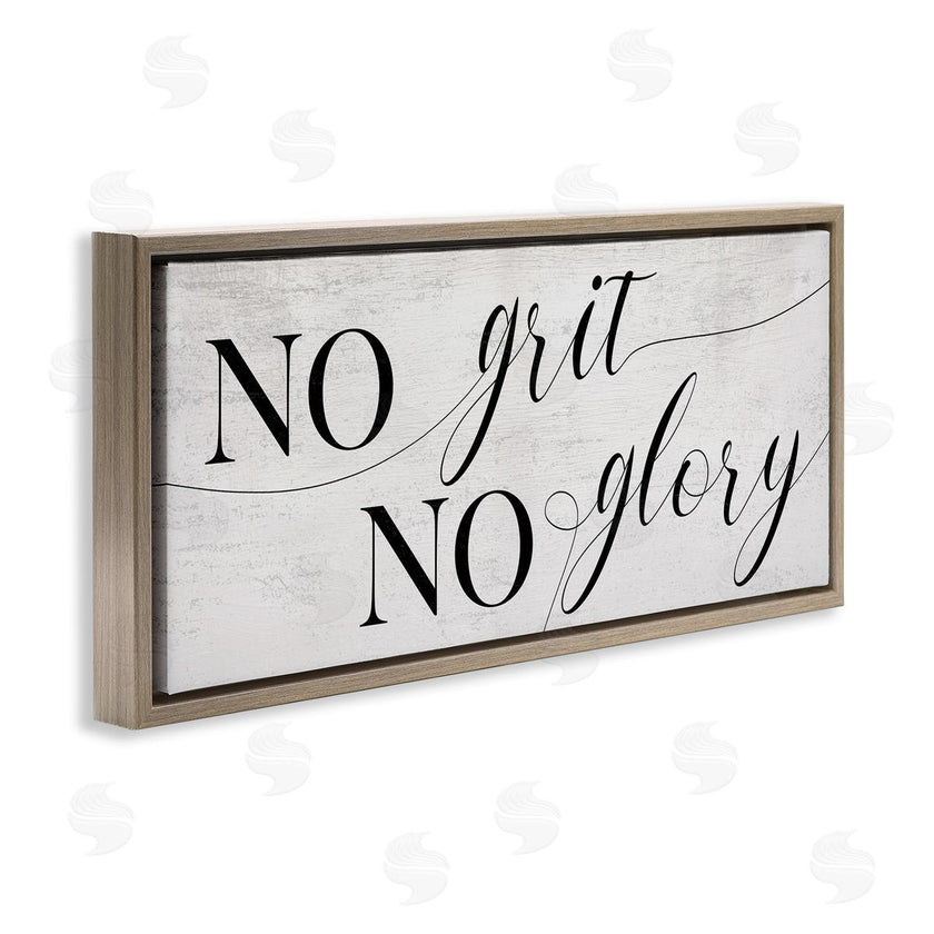 Stupell Studio | No Grit No Glory Phrase Charming Cursive Script