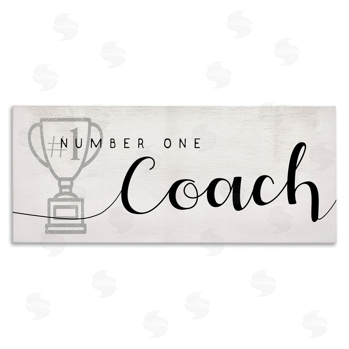 Stupell Studio Number One Coach Phrase Grey Trophy Detail Canvas Wall Art