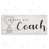 Stupell Studio | Number One Coach Phrase Grey Trophy Detail
