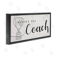 Stupell Studio | Number One Coach Phrase Grey Trophy Detail