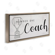 Stupell Studio | Number One Coach Phrase Grey Trophy Detail