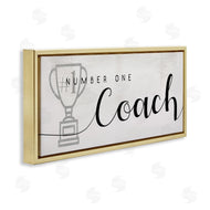 Stupell Studio | Number One Coach Phrase Grey Trophy Detail