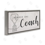 Stupell Studio | Number One Coach Phrase Grey Trophy Detail