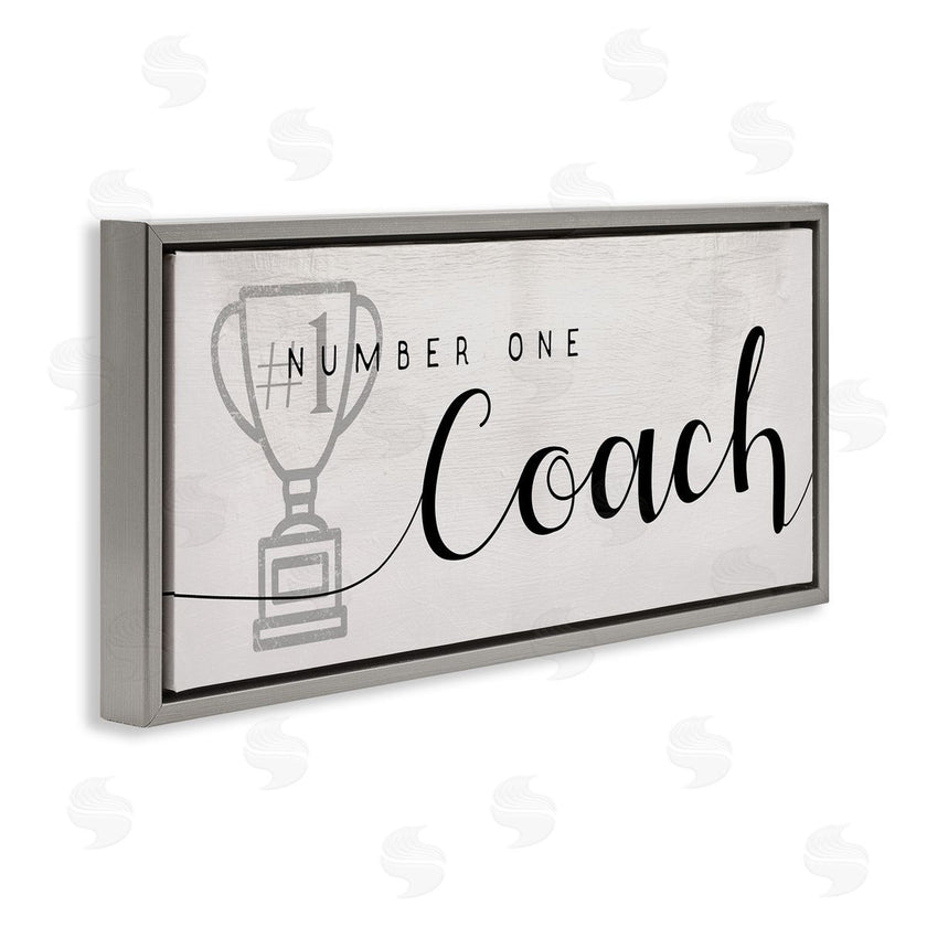 Stupell Studio | Number One Coach Phrase Grey Trophy Detail