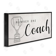 Stupell Studio | Number One Coach Phrase Grey Trophy Detail