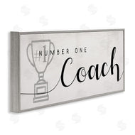Stupell Studio | Number One Coach Phrase Grey Trophy Detail