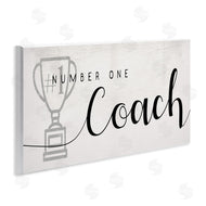 Stupell Studio | Number One Coach Phrase Grey Trophy Detail