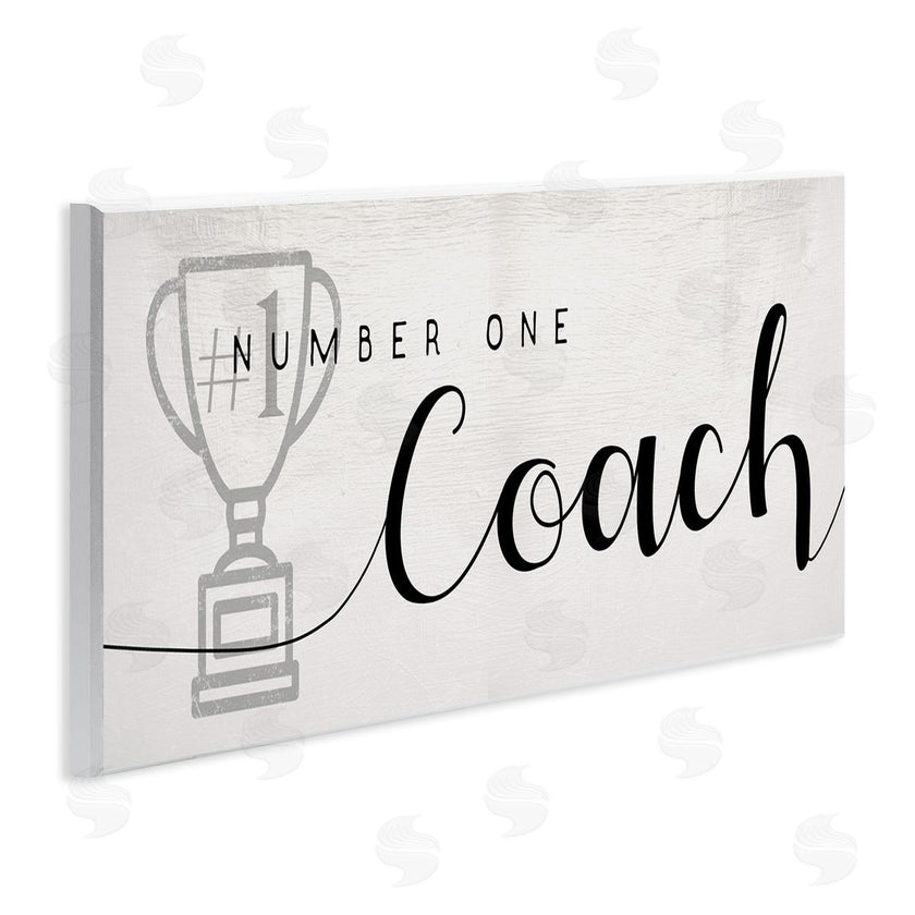 Stupell Studio | Number One Coach Phrase Grey Trophy Detail