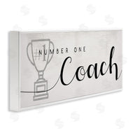 Stupell Studio | Number One Coach Phrase Grey Trophy Detail