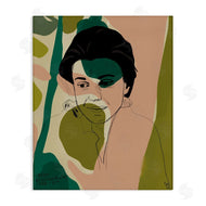 Nancy Ferrara | Frankenthaler Painter Portrait Abstract Green Shapes