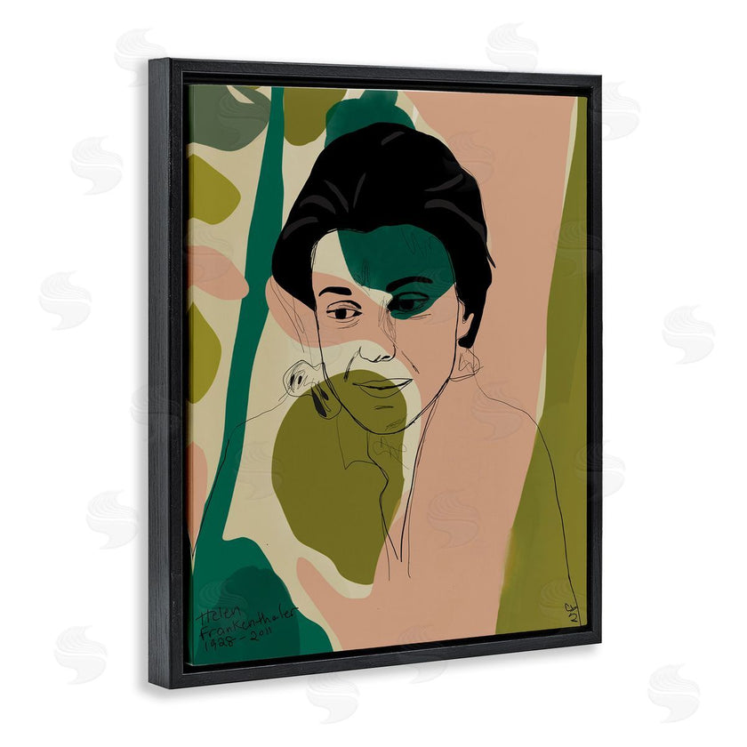 Nancy Ferrara | Frankenthaler Painter Portrait Abstract Green Shapes
