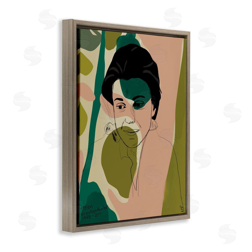 Nancy Ferrara | Frankenthaler Painter Portrait Abstract Green Shapes