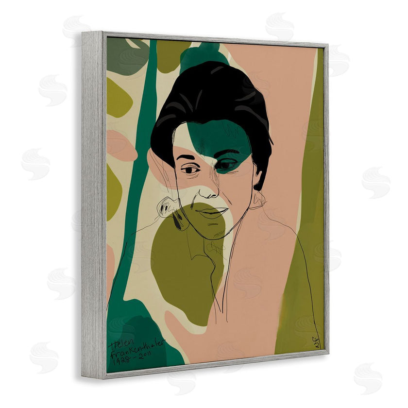 Nancy Ferrara | Frankenthaler Painter Portrait Abstract Green Shapes