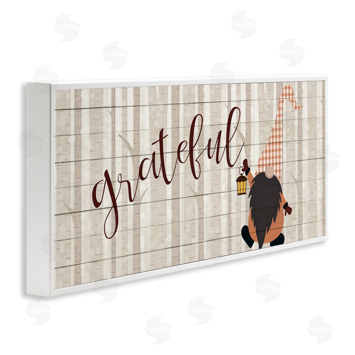 Kim Allen Grateful Phrase Forest Gnome Mythical Harvest Elf White Framed Giclee Wall Art