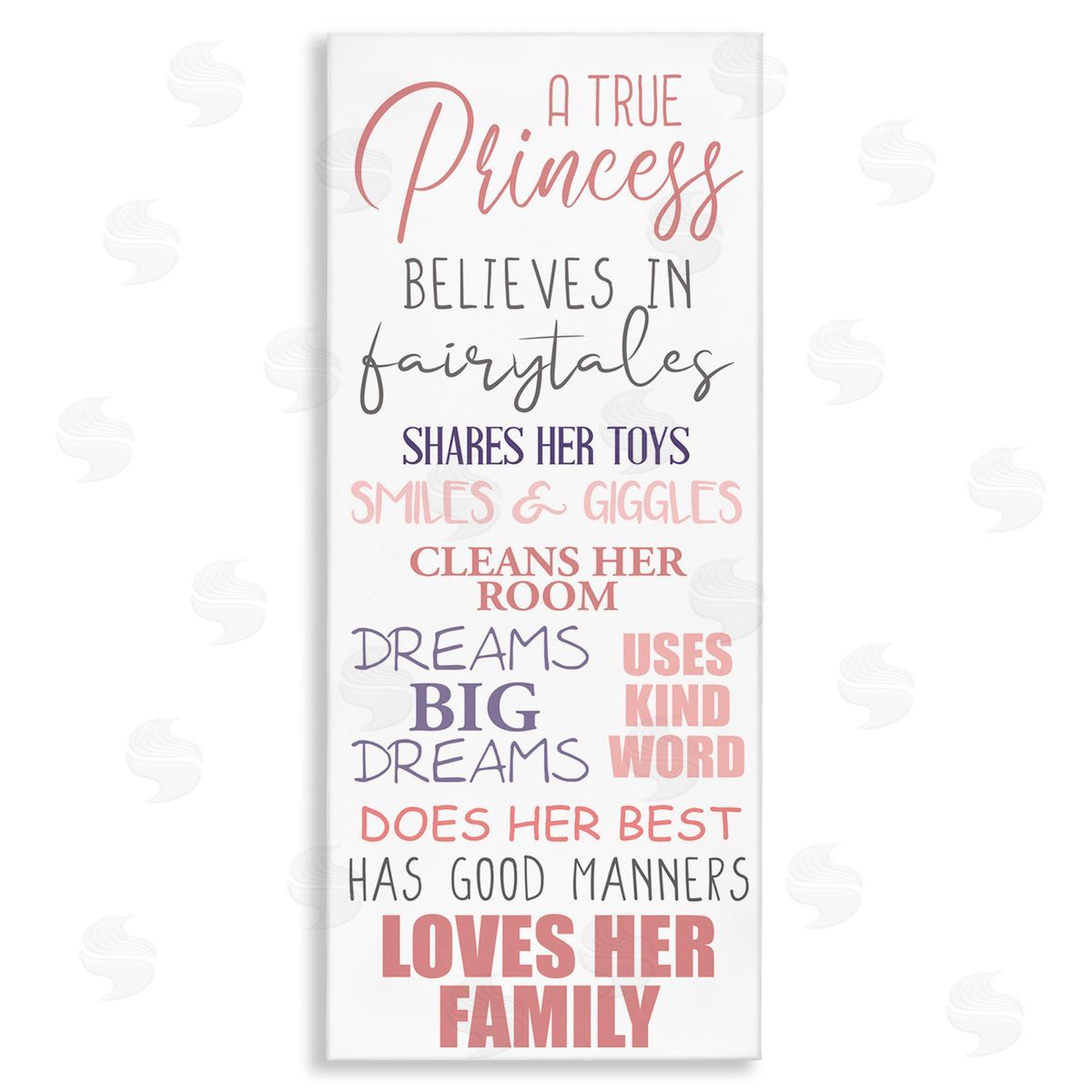Inspiring True Princess Rules Canvas Wall Art, Home Decor by Kim Allen