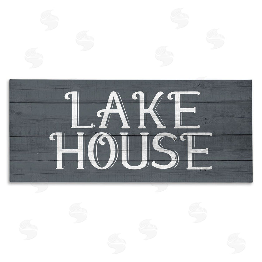 Kim Allen | Lake House Sign Blue White Planked Look