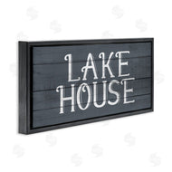 Kim Allen | Lake House Sign Blue White Planked Look