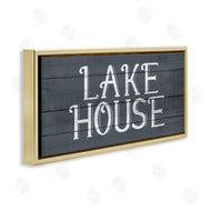 Kim Allen | Lake House Sign Blue White Planked Look