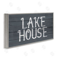 Kim Allen | Lake House Sign Blue White Planked Look