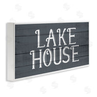 Kim Allen | Lake House Sign Blue White Planked Look