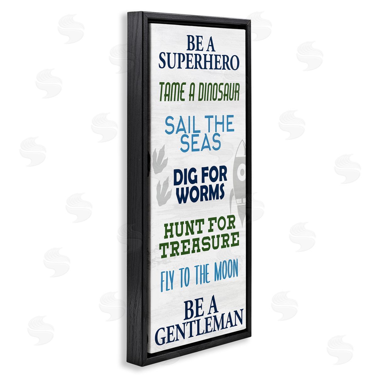 Kim Allen Be A Superhero Sign Children's Imagination Phrases Black Floater Frame Canvas Art