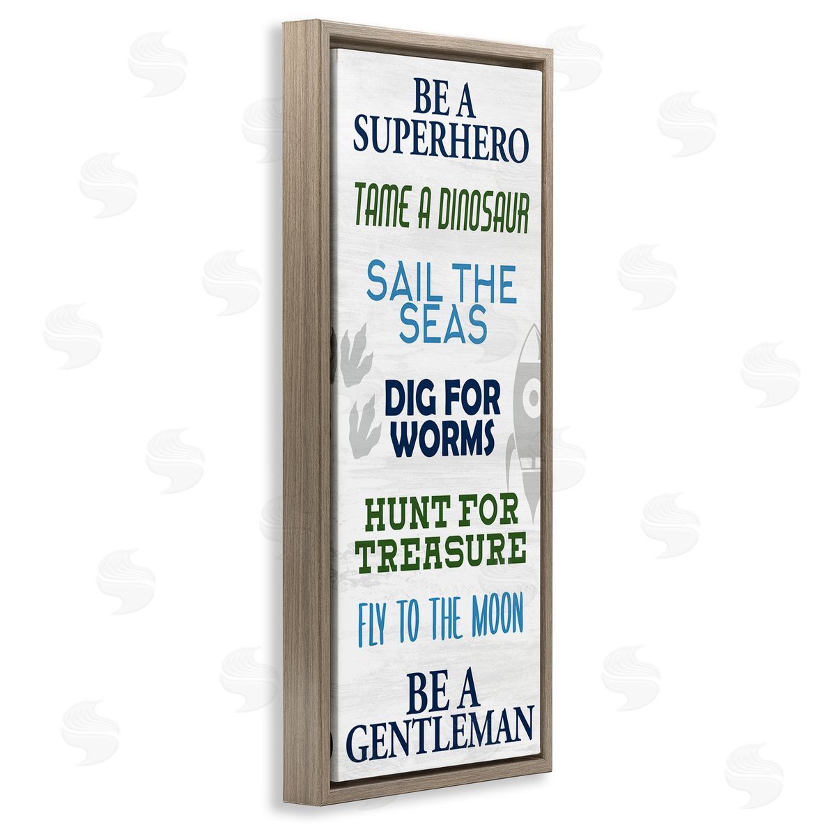 Kim Allen Be A Superhero Sign Children's Imagination Phrases Brown Floater Frame Canvas Art