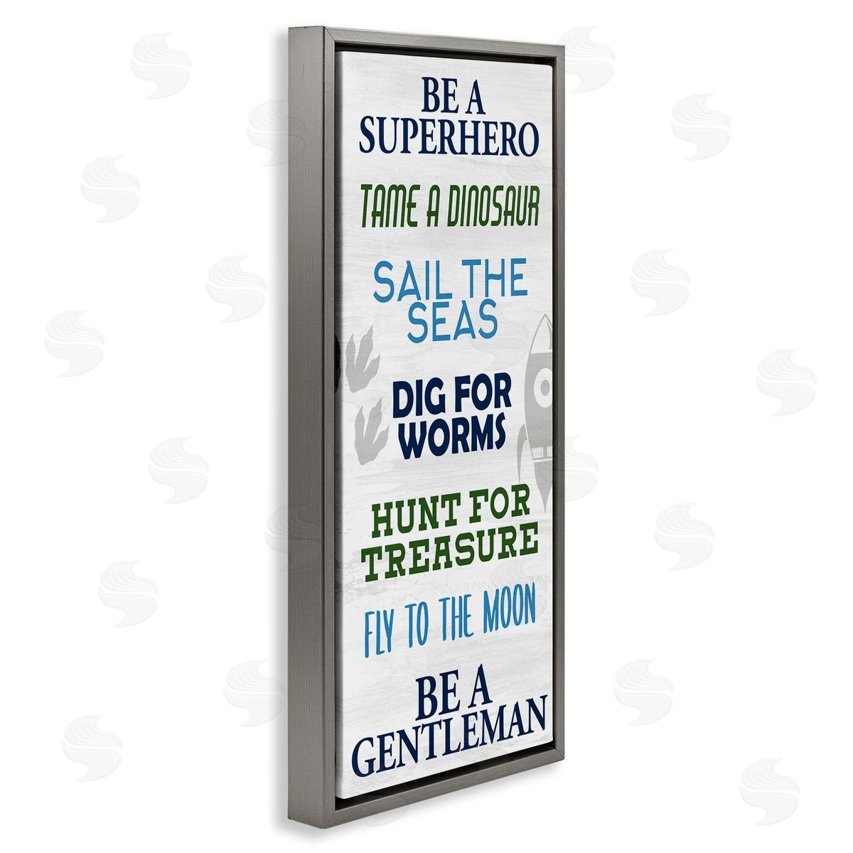 Kim Allen Be A Superhero Sign Children's Imagination Phrases Gray Floater Frame Canvas Art