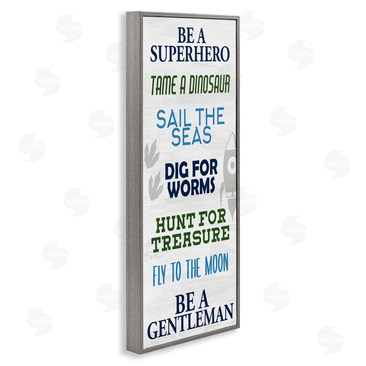 Kim Allen Be A Superhero Sign Children's Imagination Phrases Gray Framed Giclee Wall Art