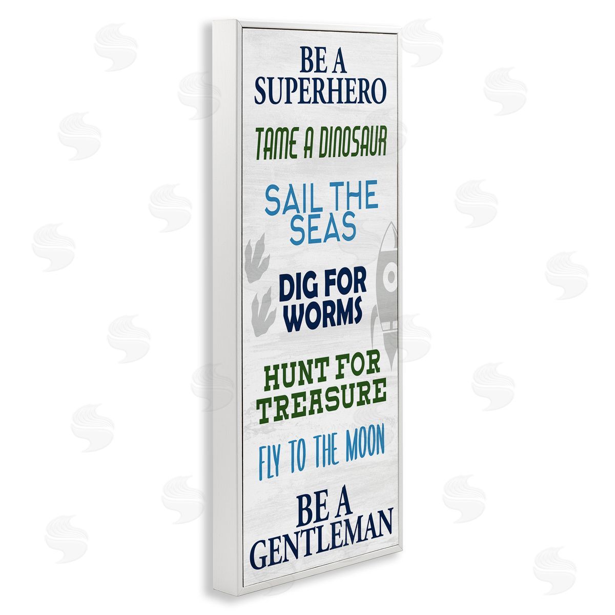 Kim Allen Be A Superhero Sign Children's Imagination Phrases White Framed Giclee Wall Art