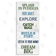 Kim Allen | Outdoor Adventure Activities Chart Blue Green Phrases