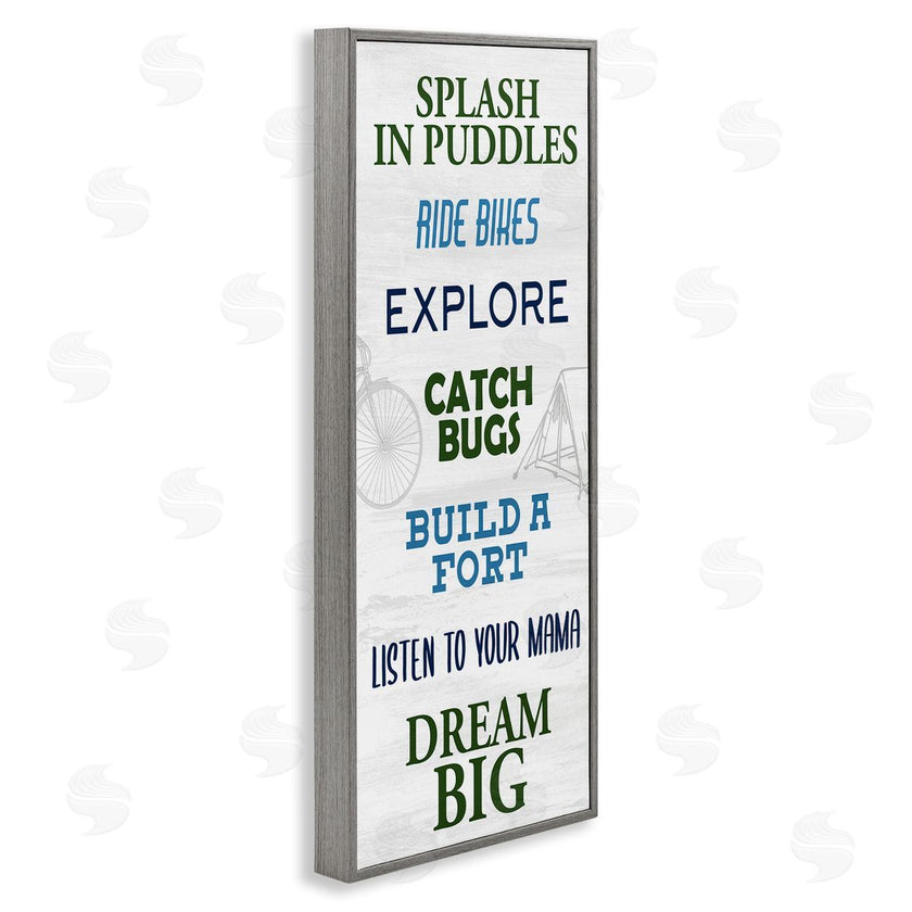 Kim Allen | Outdoor Adventure Activities Chart Blue Green Phrases