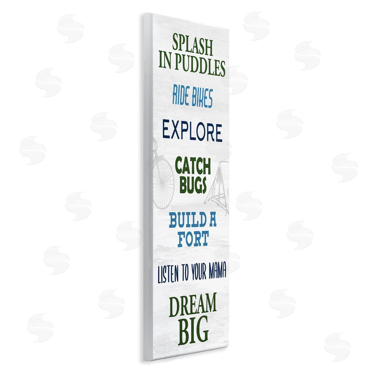 Kim Allen Outdoor Adventure Activities Chart Blue Green Phrases Wall Plaque Art