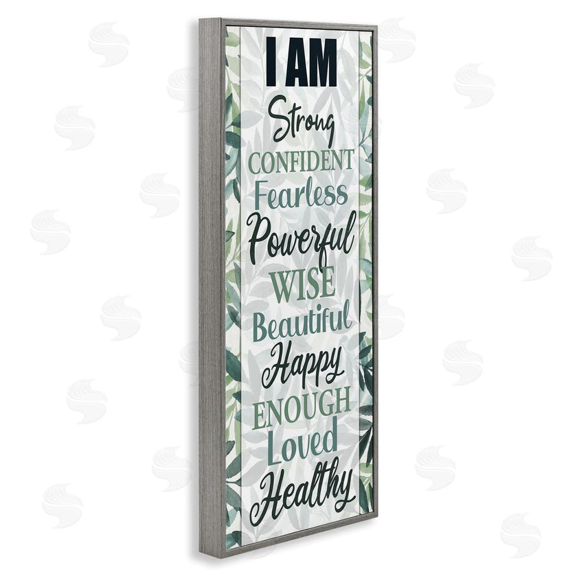 Kim Allen | I Am Inspirational Phrases over Tropical Green Palms